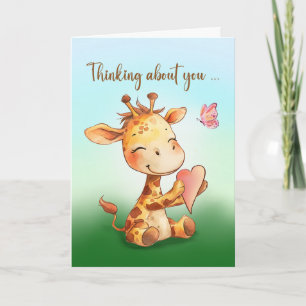 Valentine Cute Lycklig Giraffe Heart Sending Kärle Kort