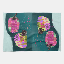 Valentine Cute Sheep Kitchen Tea Towel Kökshandduk