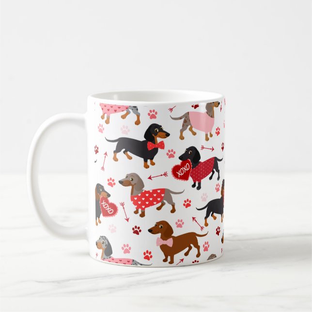 Valentine Dachshund Coffee Mugg (Vänster)