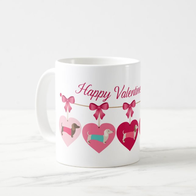 Valentine Dachshund Coffee Mugg Gift (Framsida vänster)