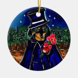 VALENTINE DACHSHUND JULGRANSPRYDNAD KERAMIK