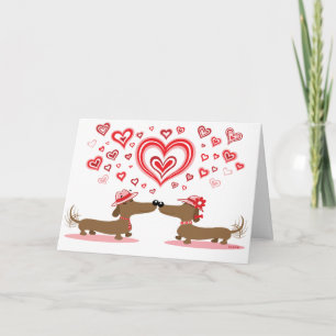 Valentine Dachshunds - Anpassad Helgkort