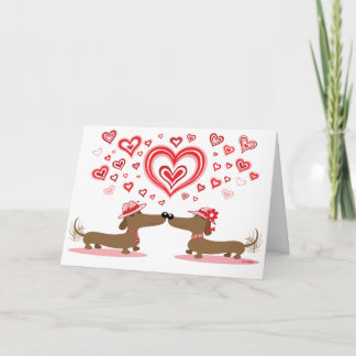 Valentine Dachshunds - Anpassad Helgkort