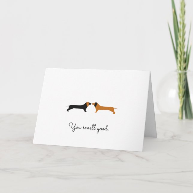 Valentine Dachsund Card Kort (Framsida)
