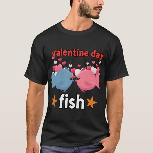 Valentine dag fisk t shirt (Framsida)
