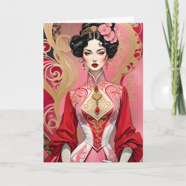 Valentine Dam med Diamond Shaped Bodice Meddelande (Framsida)