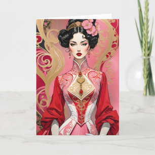 Valentine Dam med Diamond Shaped Bodice Meddelande
