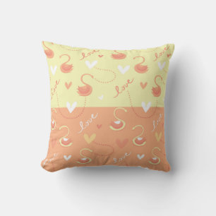 Valentine Day Heart Love Skriven i Gul Orange Kudde
