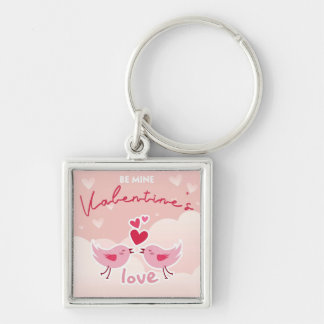 valentine day key chain  fyrkantig silverfärgad nyckelring