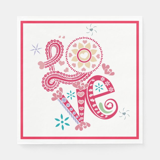Valentine Day LOVE Pappersservett (Framsidan)