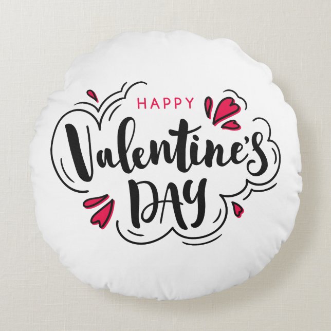 Valentine Day Pillow Rund Kudde (Framsidan)