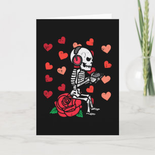 Valentine Day Spelare Skelett Spelande Män Pojkar Kort