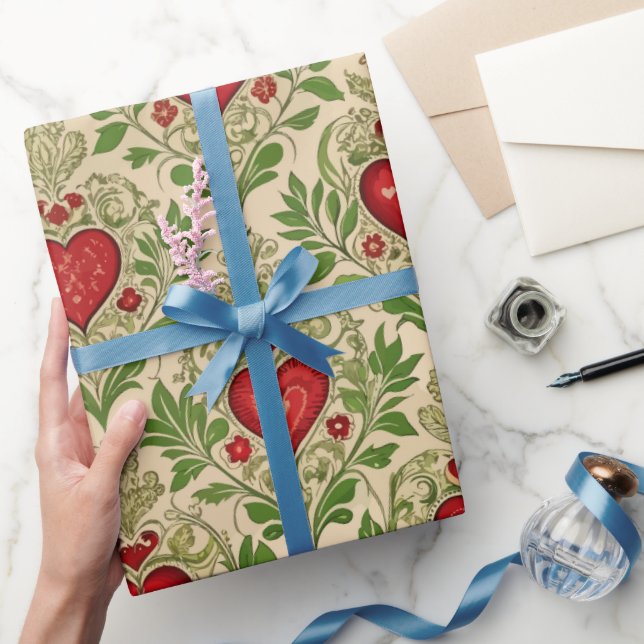 Valentine Day Vintage Hearts  Presentpapper (Gifting)