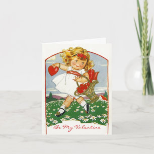 Valentine Delivery Girl Valentine Day Card-kort Helgkort