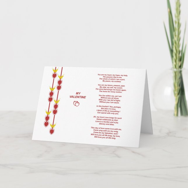 Valentine Dikt Greeting Card Helgkort (Framsida)