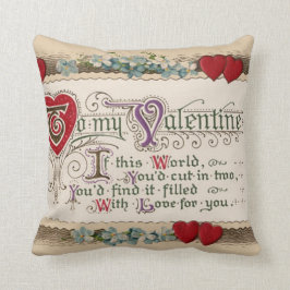 Valentine Dikt with Hearts Kudde