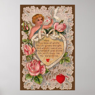 Valentine Dikt with Snöre Poster