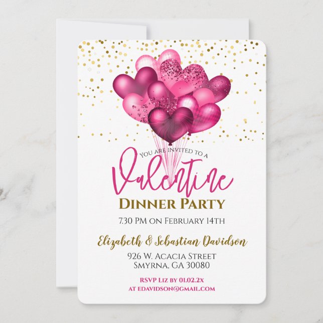 Valentine Dinner Party-inbjudan Inbjudningar (Framsida)