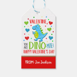 Valentine Dinosaur Gift Märkre Presentetikett