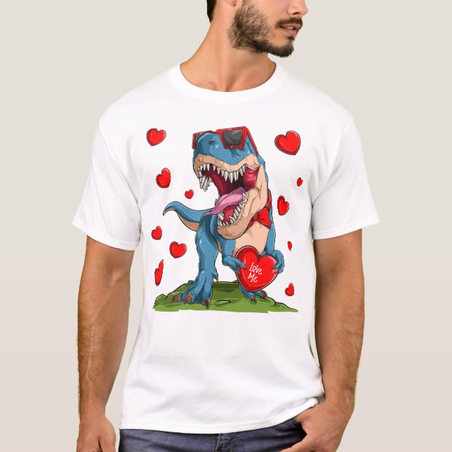 Valentine Dinosaur T Shirt (Framsida)