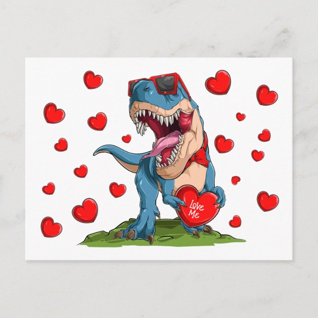 Valentine Dinosaur Vykort (Framsida)