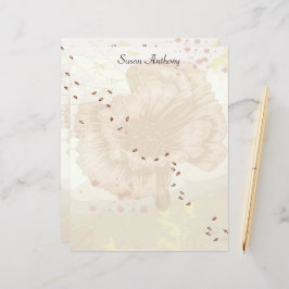 Valentine Distress Fded Blommigt Stationär Papper