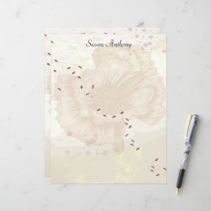 Valentine Distress Fded Blommigt Stationär Papper