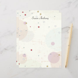 Valentine Distress Stars Circle Stationary Papper