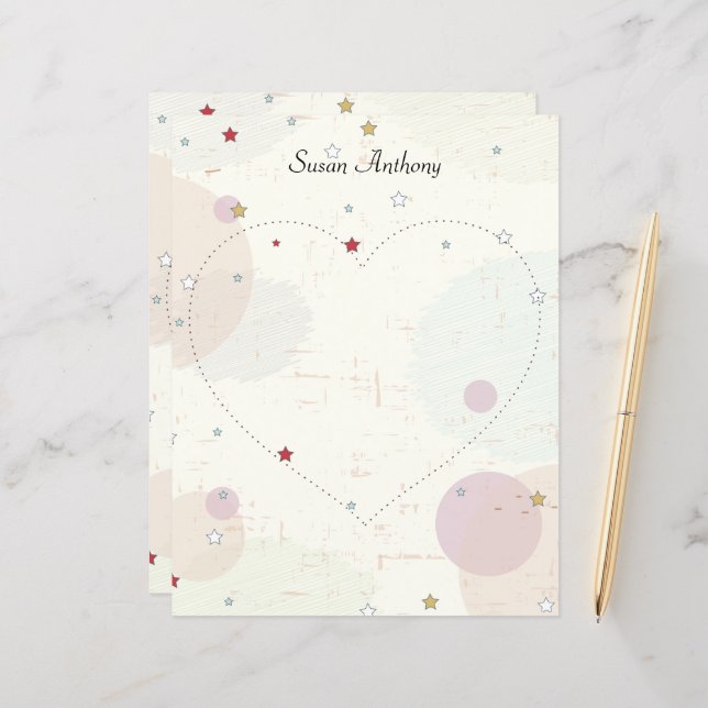 Valentine Distressed Stars Heart Pappersblock (Fram/Back In Situ)