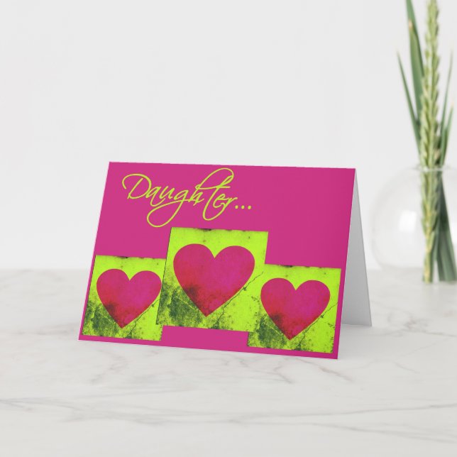 Valentine Dotter Triple Heart Greeting Card Helgkort (Framsida)