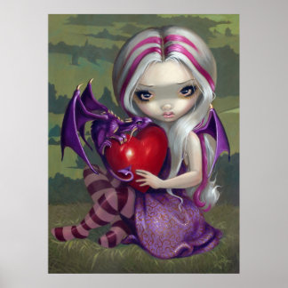 Valentine Dragon gothairy Art Print Poster