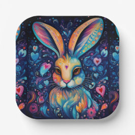 Valentine Dream Hearts: Rainbow Doodle Bunny