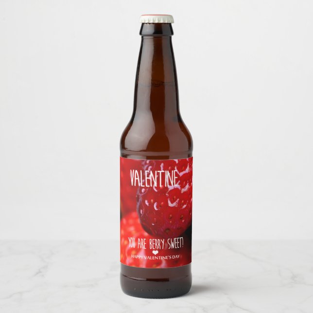 Valentine, du är berry söt! ölflaska etikett (Framsida)