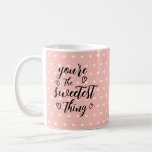 Valentine Du är den sötaste Sak Hearts Rosa Kaffemugg
