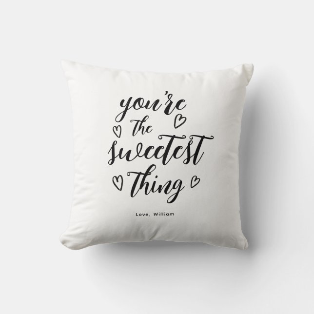 Valentine Du är den sötaste Sak White Kudde (Framsida)