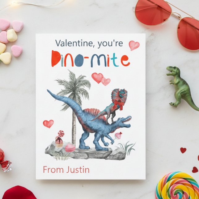Valentine Du är Dino-mite Dinosaur Classroom Vykort (Skapare uppladdad)