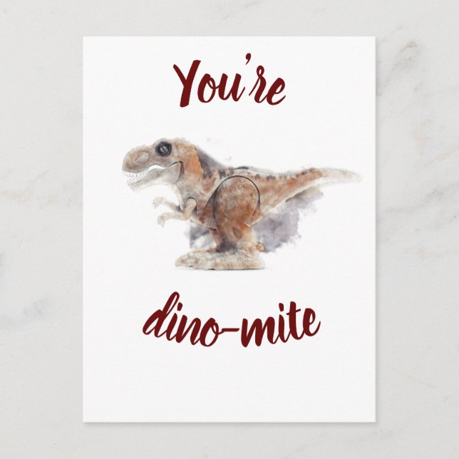 Valentine Du är dino-mite Vykort (Framsida)