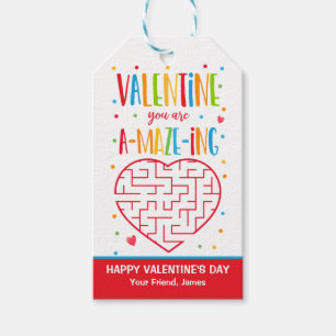 Valentine du är en MAZE-Maze-skolklasser Presentetikett