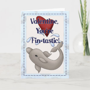Valentine du är fintastiskt dolphin Card d1 Helgkort