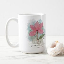 Valentine, du är så vacker vattenfärgsblomma kaffemugg