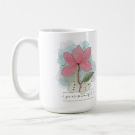 Valentine, du är så vacker vattenfärgsblomma kaffemugg