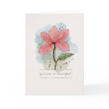 Valentine Du är så vacker Watercolor Sketchy