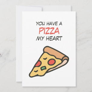 Valentine du har pizza mitt hjärta julkort