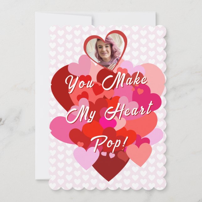 Valentine du make my Heart POP Card Julkort (Framsida)