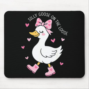 Valentine Dumma Gås På Löpande Flört Båge Gi Musmatta