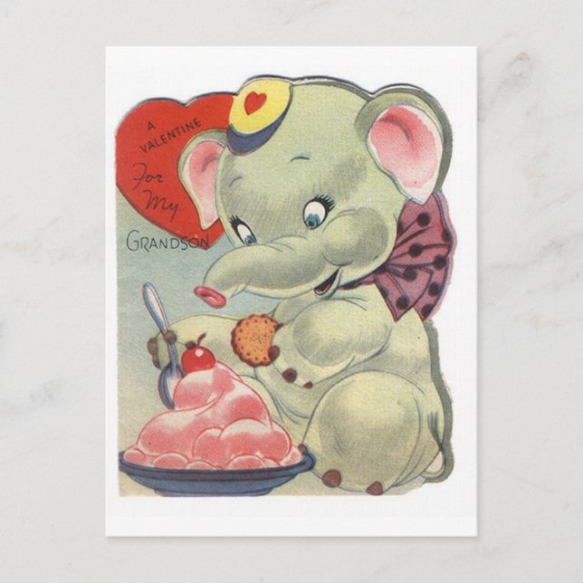 Valentine elefant helg vykort (Framsida)