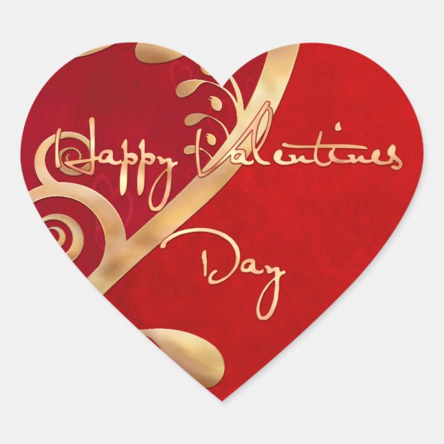 Valentine Elegance 2 Hjärtformat Klistermärke (Framsida)