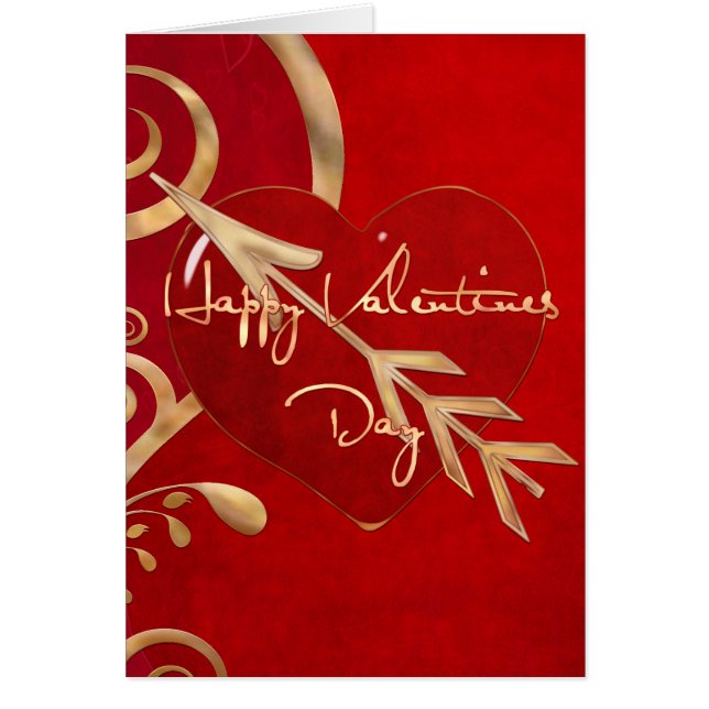 Valentine Elegance ANPASSNINGSBAR MESSAGE WIFE GIR Hälsningskort (Framsidan)