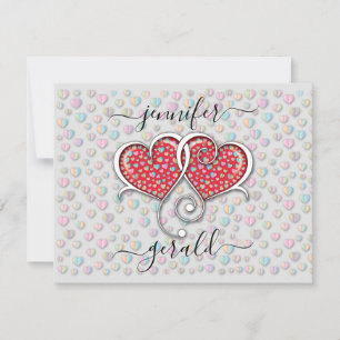 Valentine Elegant Sammanflätad Hjärtan Design Julkort