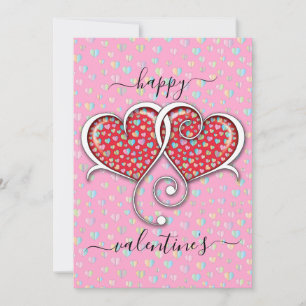 Valentine Elegant Sammanflätad Hjärtan Design Julkort